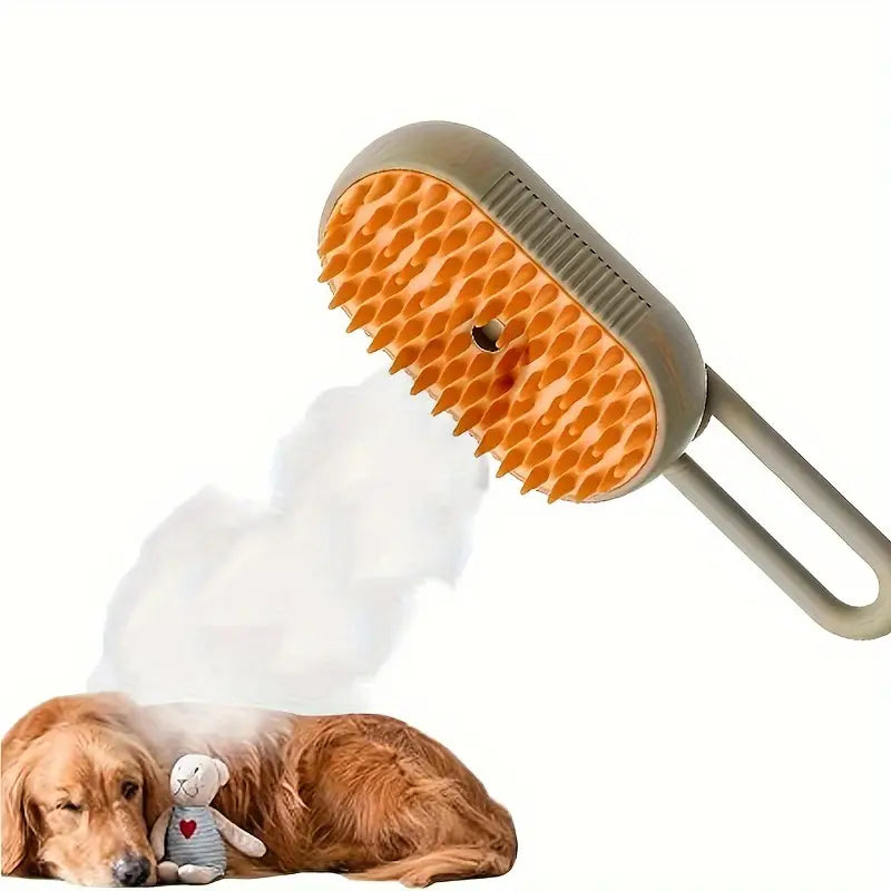 Cepillo 3 en 1 para mascotas con vapor relajante
