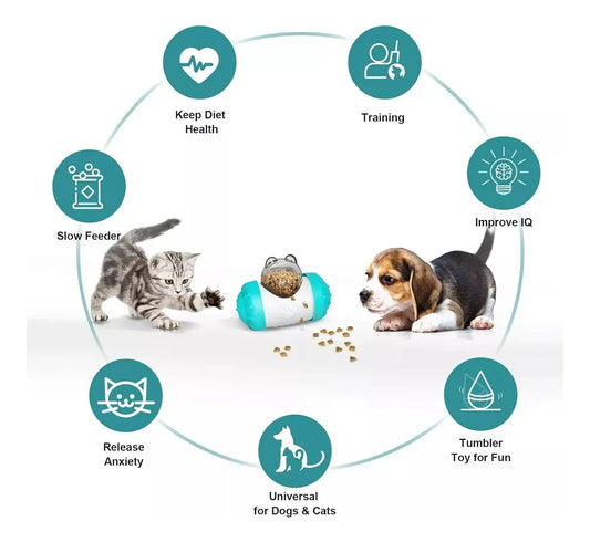 Detalle de diseño resistente y seguro en juguete de inteligencia animal para perros y gatos