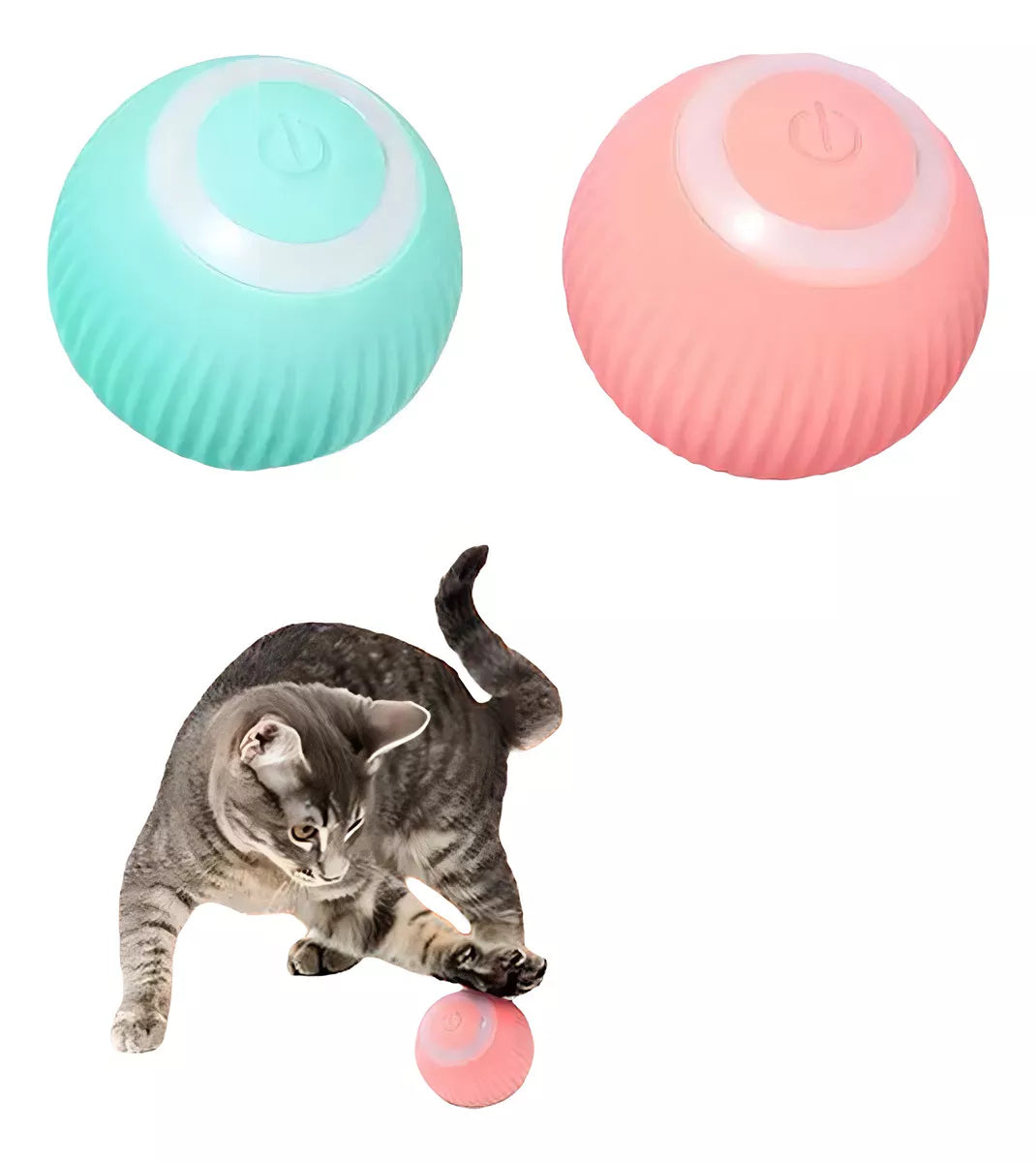Gato entretenido con pelota inteligente de movimiento automático