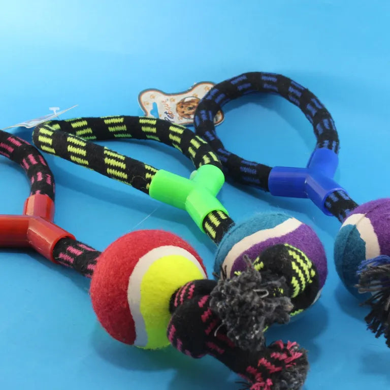 Soga con pelota para perros, juguete resistente ideal para juegos de lanzar y jalar