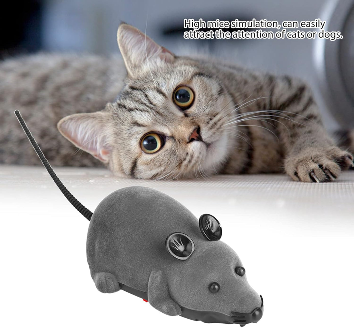 Juguete ratón a control remoto interactivo para mascotas