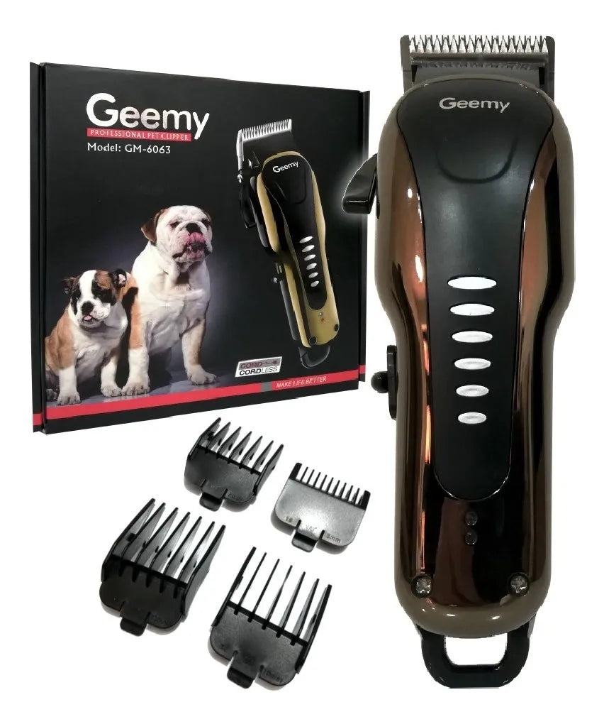 Máquina cortapelo profesional para mascotas, diseño negro con dorado