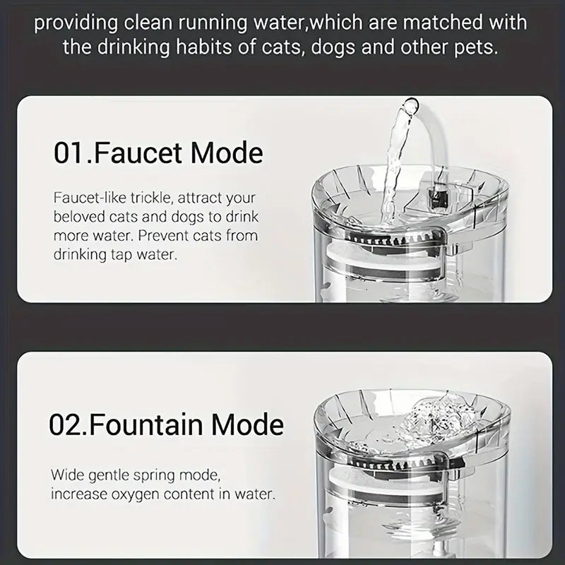 Doble modo de flujo de agua en fuente inteligente