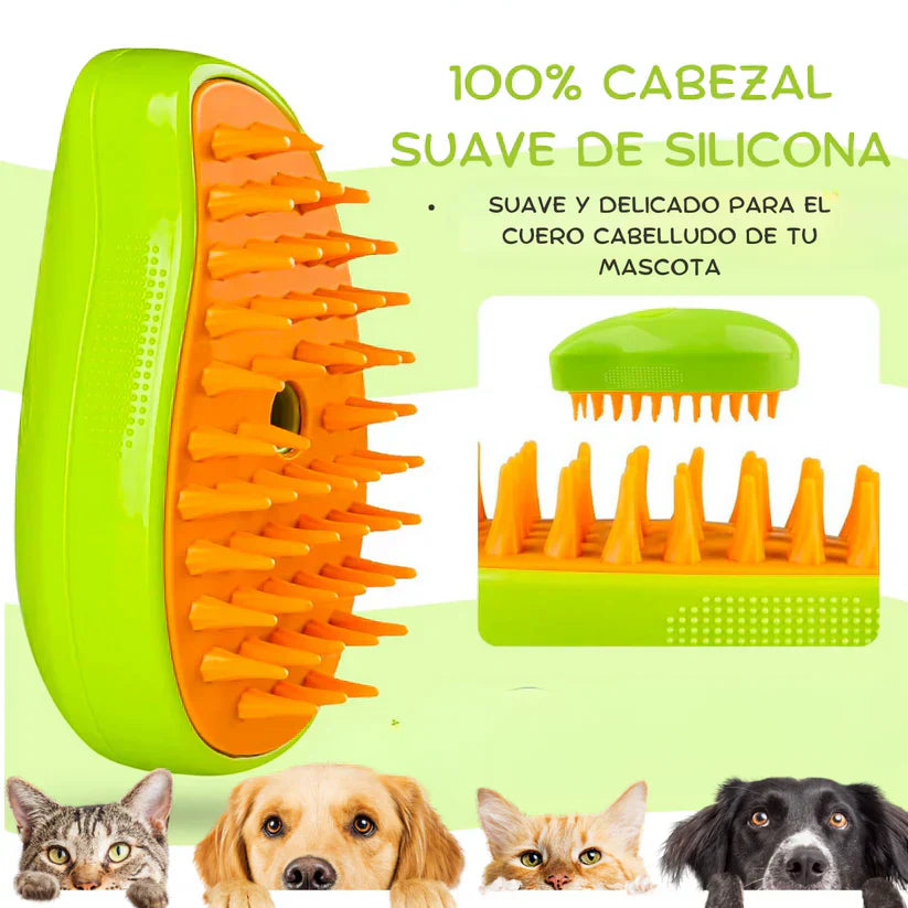 cerdas de silicona suaves del cepillo vaporizador para el cuero cabelludo de perros y gatso
