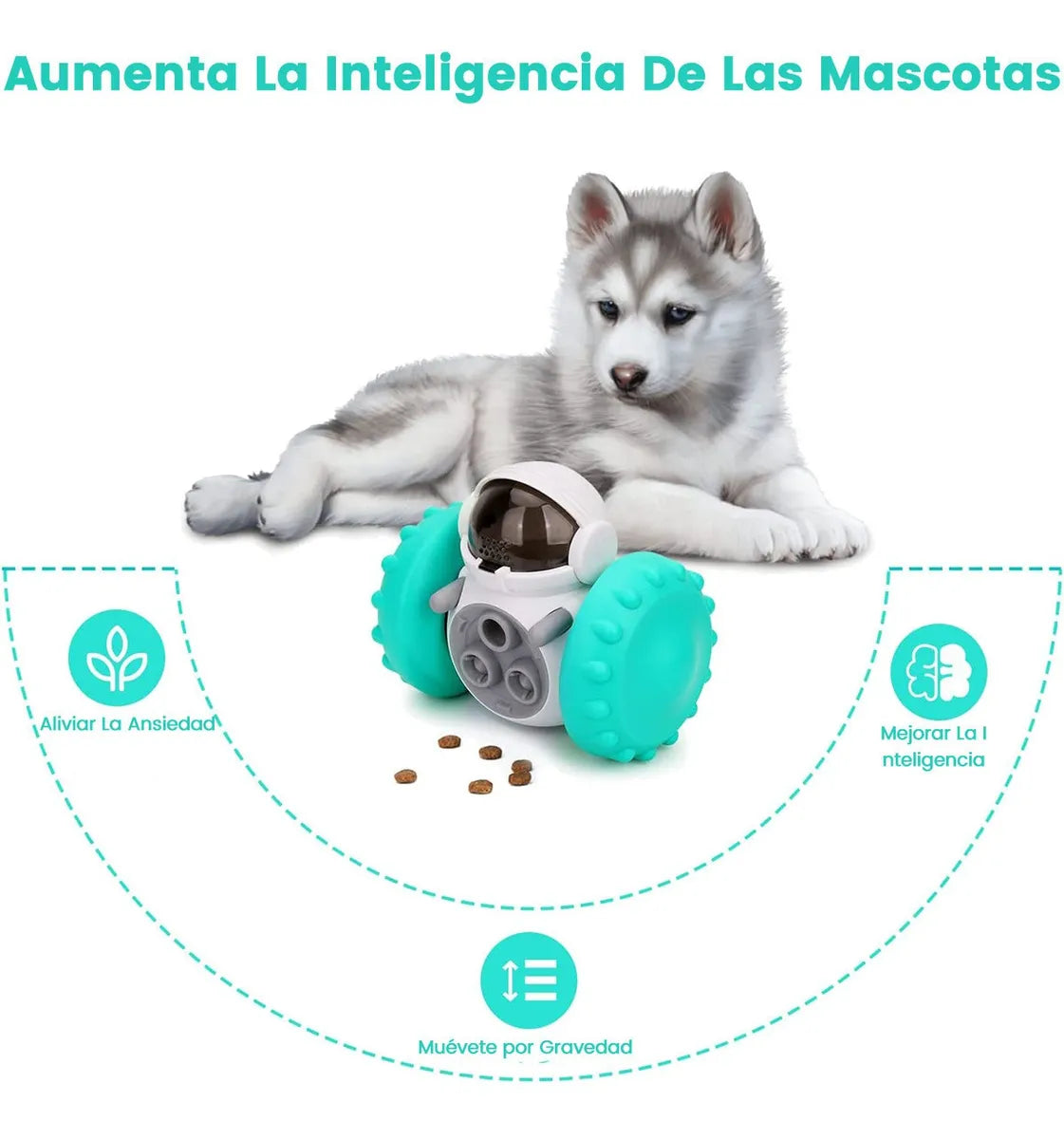 Accesorio tipo puzzle para mascotas, juguete dispensador de snacks color neutro