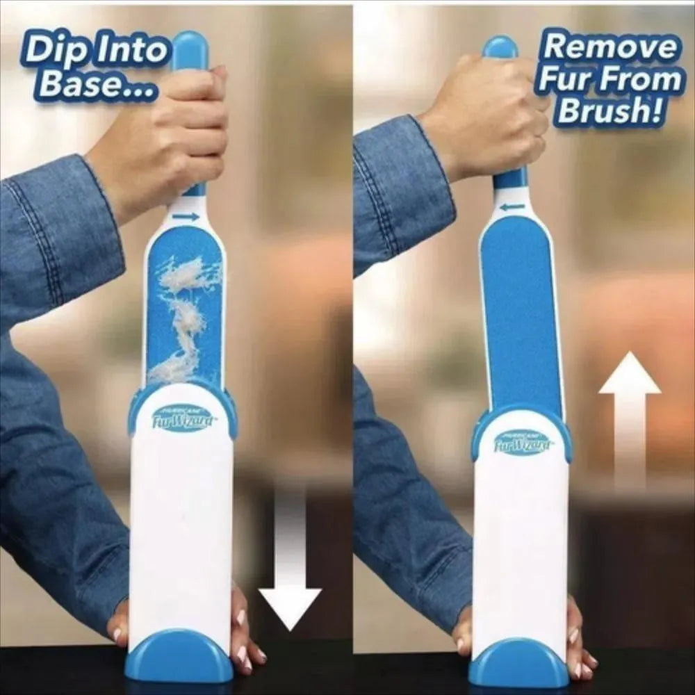 mango ergonómico de cepillo quitapelos para mascotas