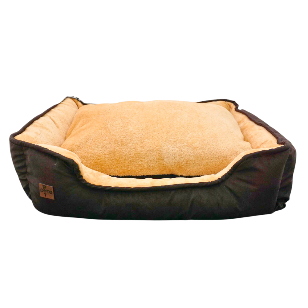 Cama premium antirasguños amarillo - cafe para perros y gatos