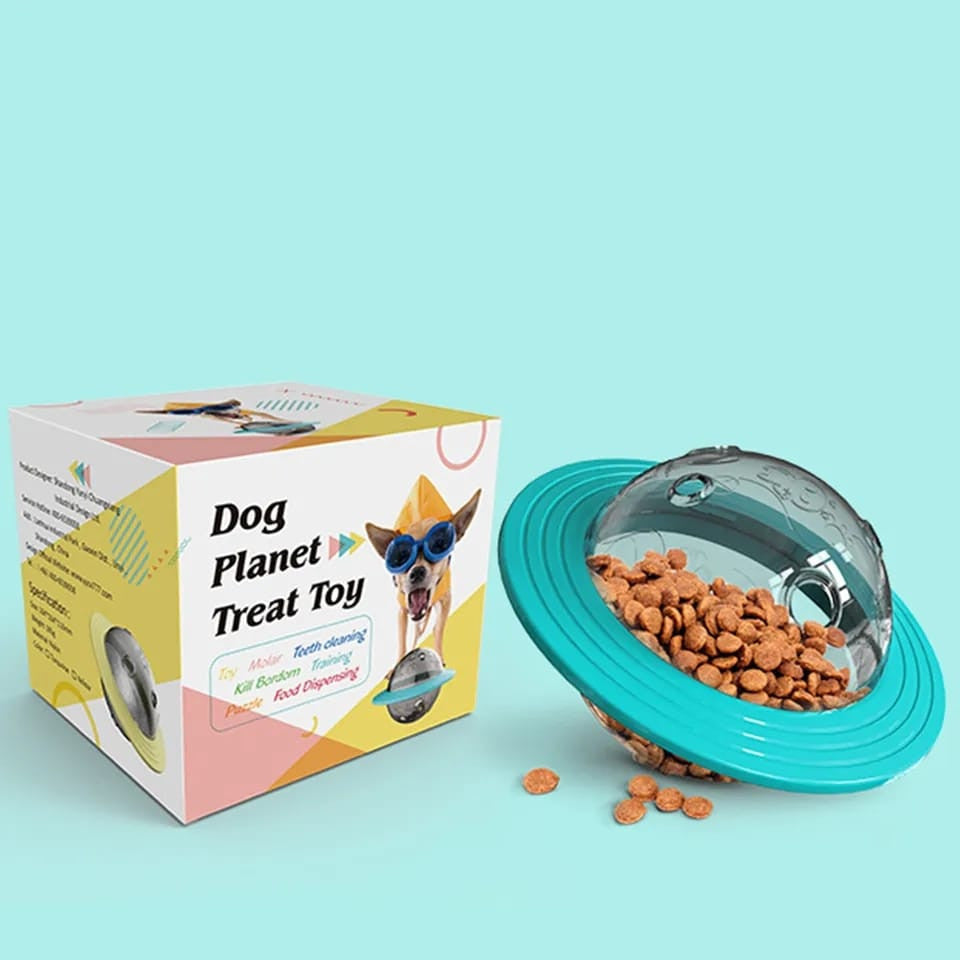 Material resistente no tóxico en forma de OVNI para perros