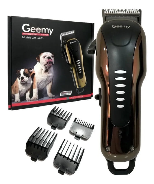Máquina cortapelo profesional para mascotas, diseño negro con dorado