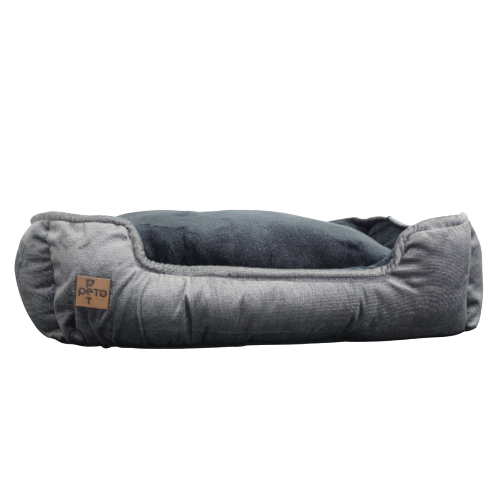 Cama premium antirasguños color gris, suave, lavable y reconfortable
