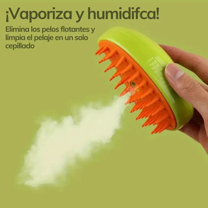 Cepillo Vaporizador Revolucionado 3 en 1 para Mascotas