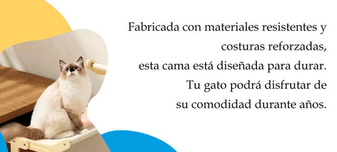 Soporte de madera de doble enchape con brazos ajustables para cama de gato