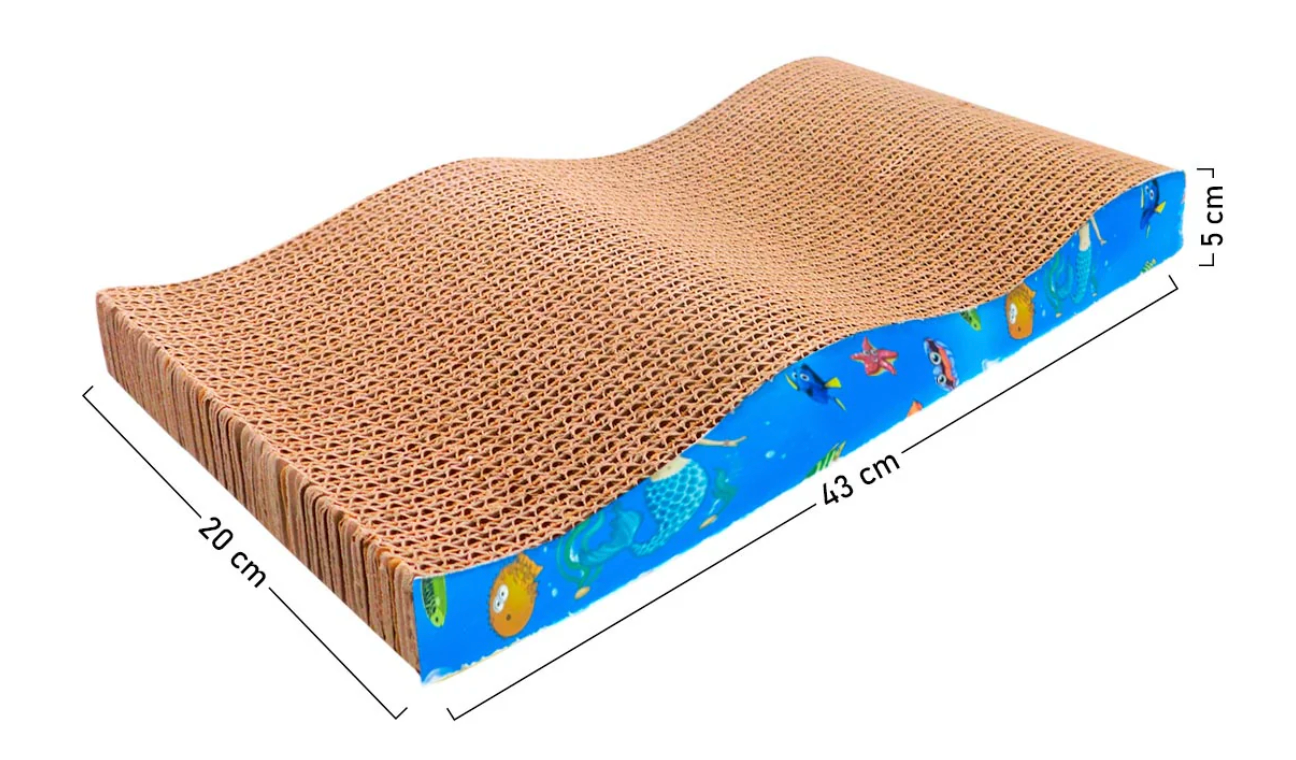 Accesorio de cartón corrugado para afilar uñas y descansar.