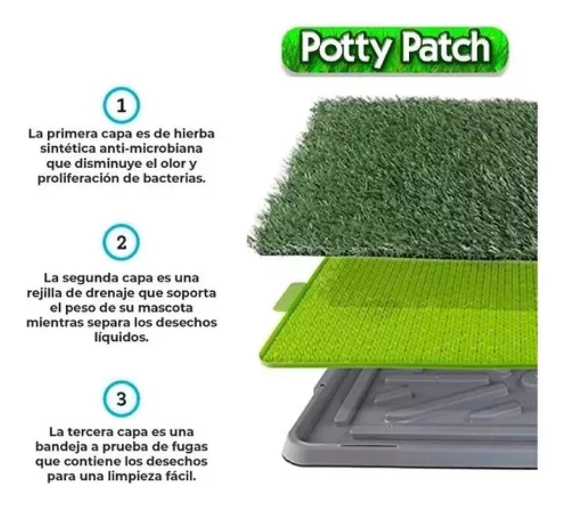 estructura de 3 capas del tapete de entrenamiento  lavable para perros